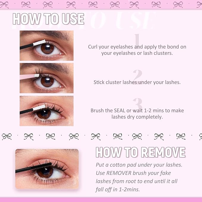 FADLASH Lash Extension Kit Cat Eye Lash Cluster Kit DIY Eyelash Extension Kit with Lash Bond and Seal Lash Tweezers Natural Cluster Eyelash Extensions Kit Individual Lashes (KIT, 40D-07D-12-20mm)