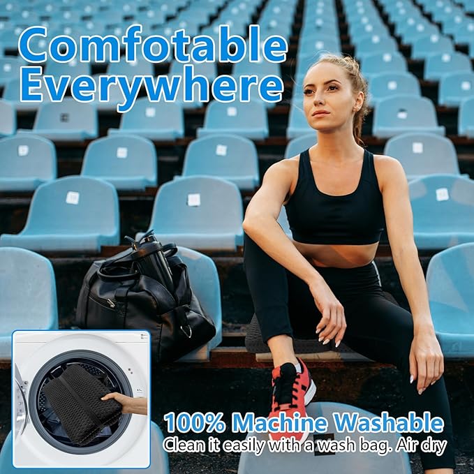 Esme L&H Portable Seat Cushion, Breathable 3D Fabric Foldable Seat Cushion for Stadium Bleachers/Airplane Travel; Soft, Thick & Ligheweight; Versatile Cushions for Bleachers, Flights, Camping, Office