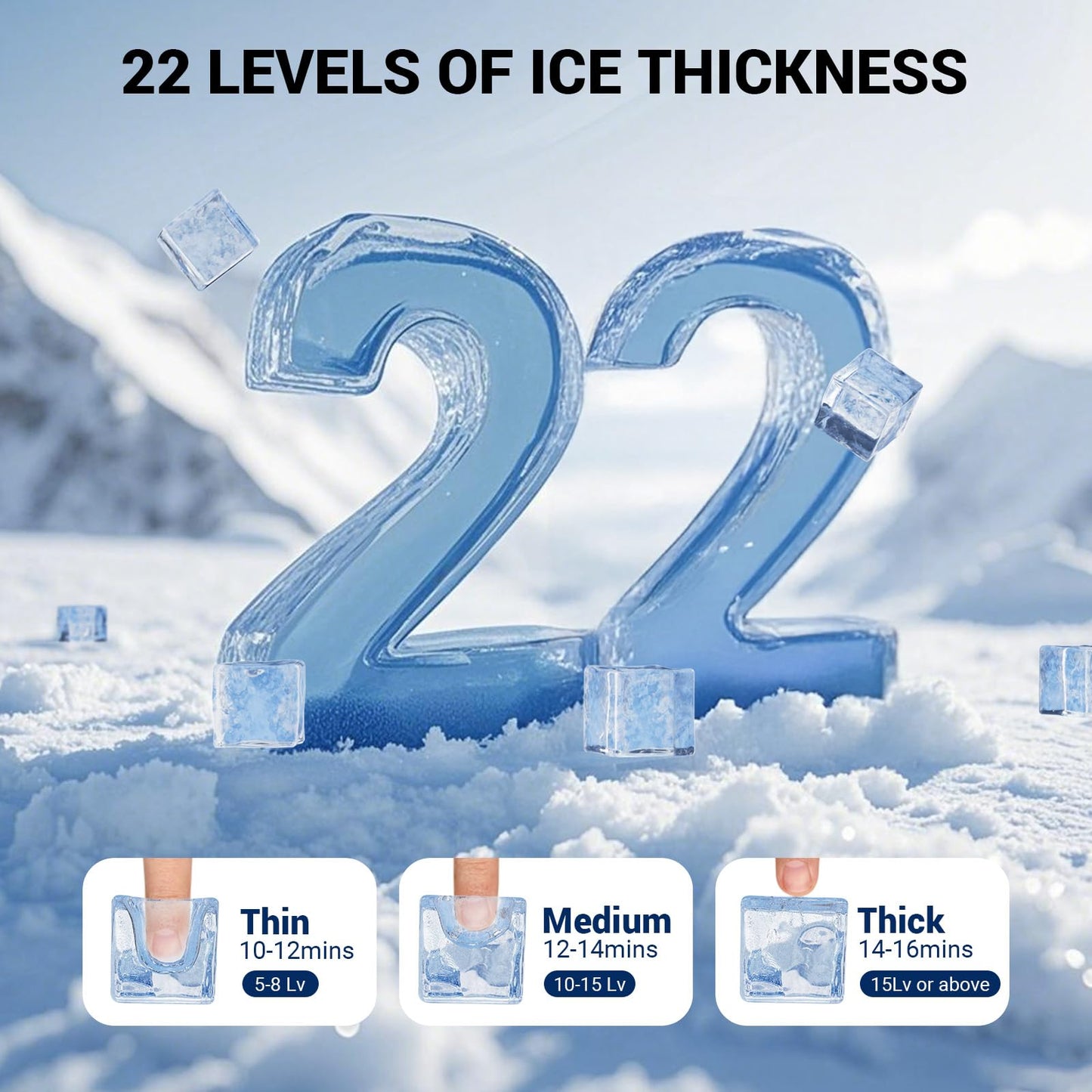 Commercial Ice Maker, 780 LBS/24h with 450 LBS Storage Bin, 234 Ice Cubes Ready in 5-15 min Air Cooled Stainless Steel Ice Maker, 22 Ice Thicknesses Industrial Ice Machine for Bar/Cafe/Restaurant