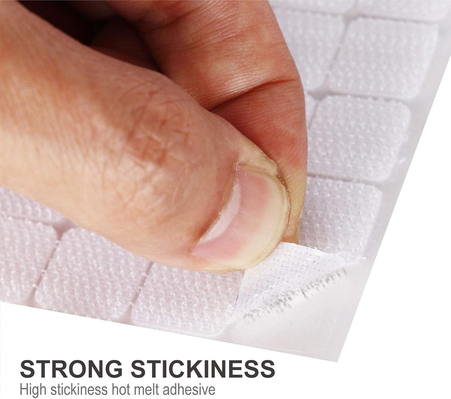 Self Adhesive Dots,0.59 Inch Diameter 1600pcs(800Pairs) Strong Sticky Hook Tapes, Square Adhesive Back Loop Nylon Strips with Waterproof Fastener,Perfect for School Classroom,Office,DIY-White