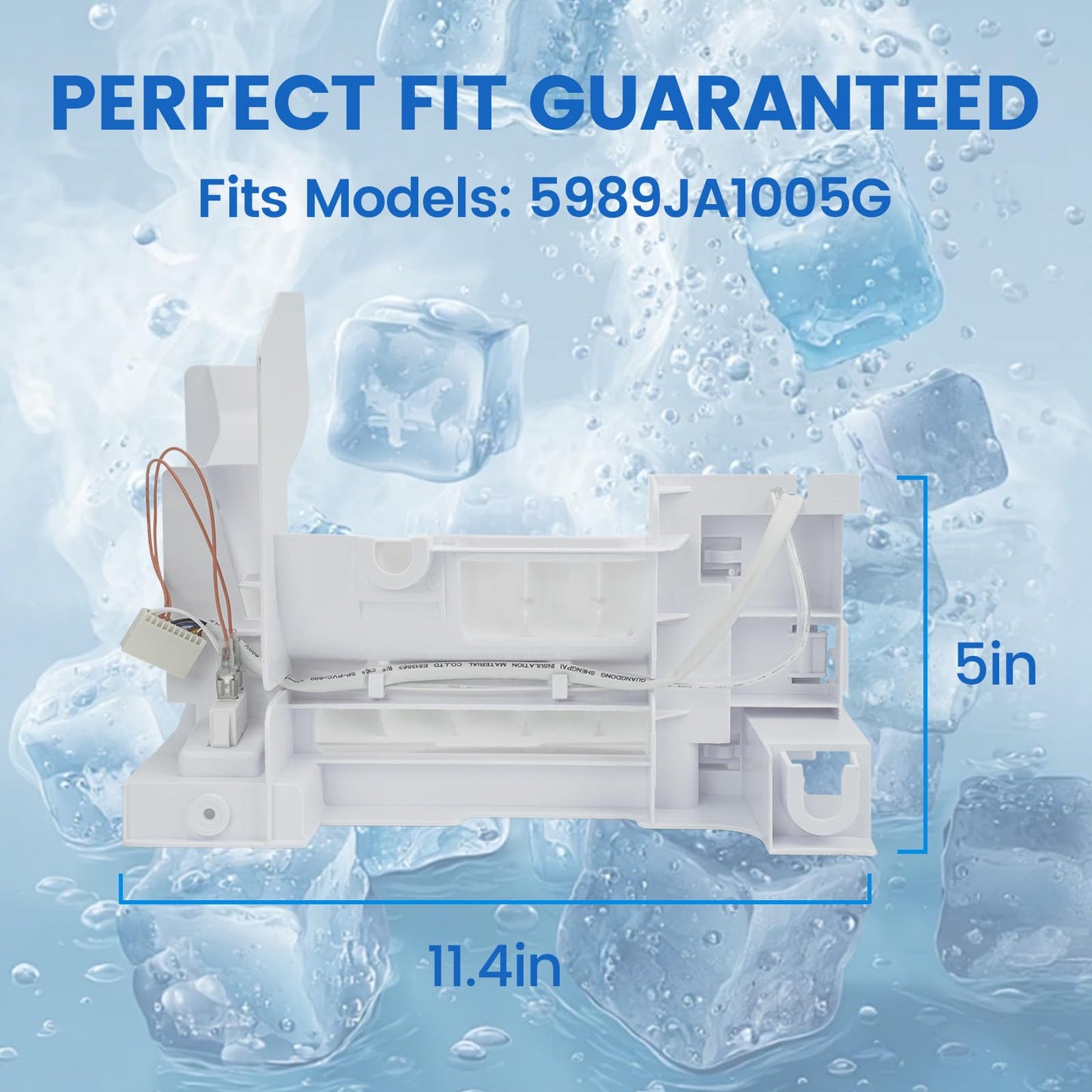 5989JA1005G Refrigerator Ice Maker Assembly, OEM Upgraded Replacement, Compatible with LG & Kenmore Refrigerator Models, for Household and Commercial Use