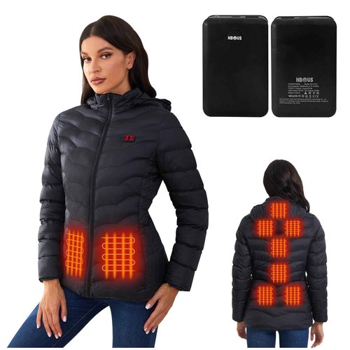 NBtoUS Womens Heated Jacket with 2PCS 10000mAh Power Bank,3 Heating Level(S)