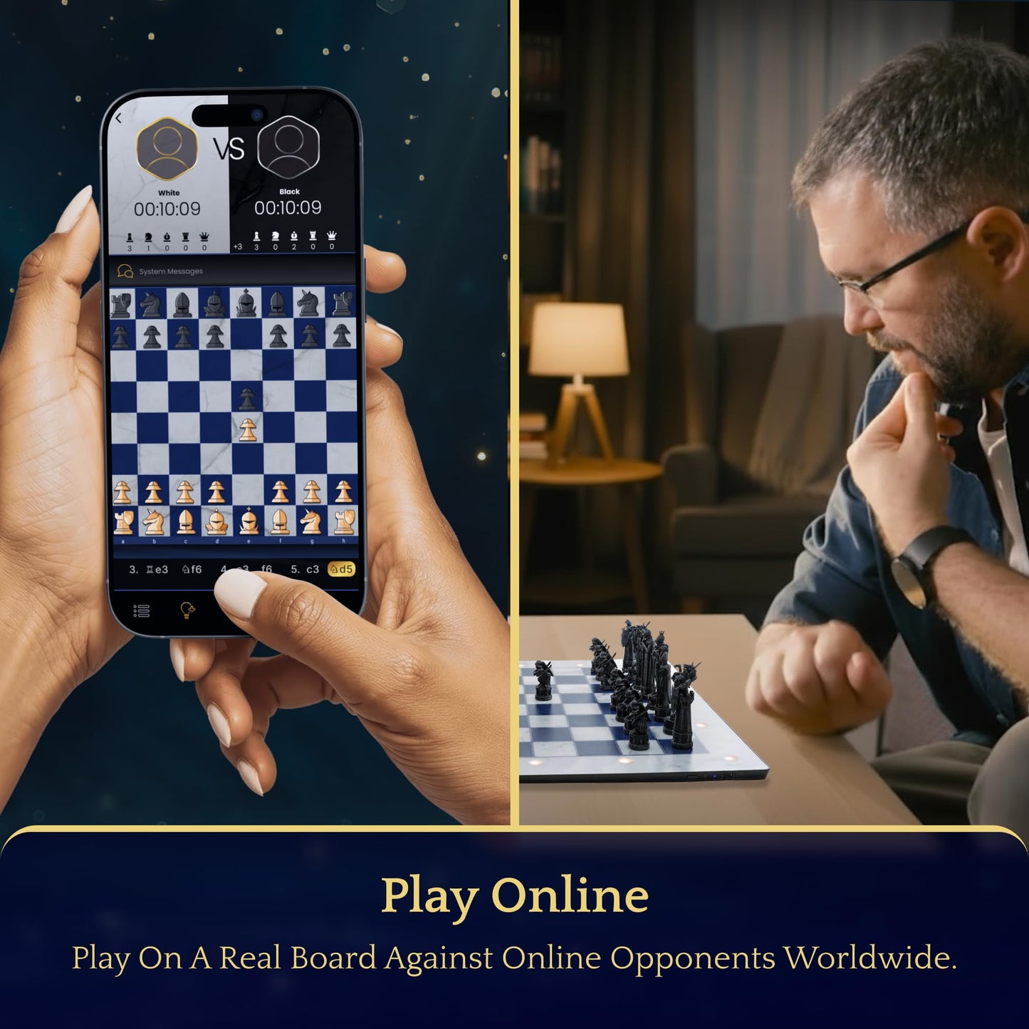 Harry Potter Electronic Chess Board Game. GoChess Mini Wizard. Light-Up Chess Set for All Skill Levels. Online Play App for Harry Potter Fans Smart Board Games Lovers