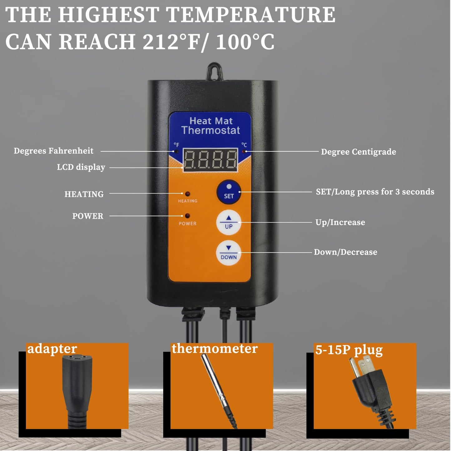 LASTINGCAPE 1500W Titanium Fully Submersible, Portable Electric Hot Tub & Pool immersion Water Heater with Temp Control, GFCI for spa tub, Bathtubs, Baptistry Pool, inflatable pool & above ground pool