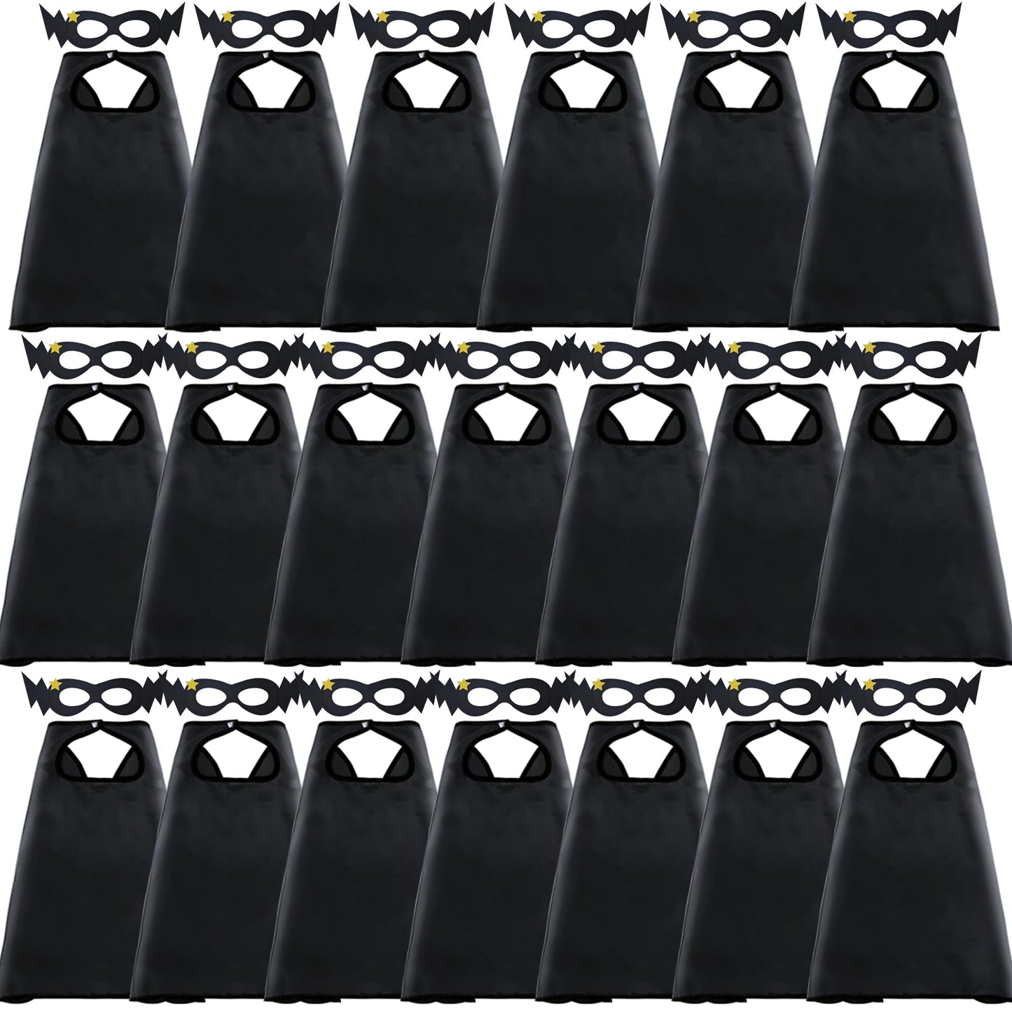 D.Q.Z Superhero-Capes for Kids 20 Sets, Birthday Gifts for Boys Girls Role Play, Super Hero Toys for School Halloween Party (Black)