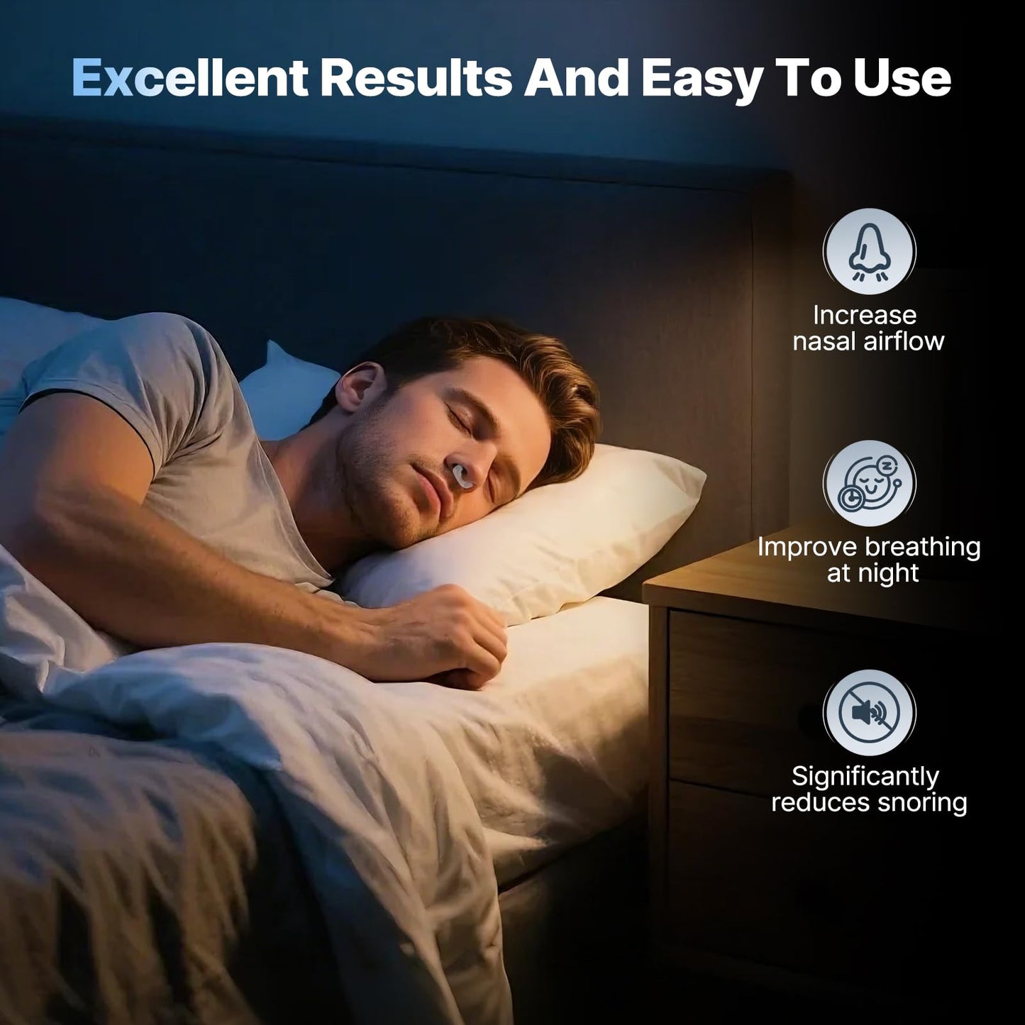 OHALEEP Anti Snoring Devices, Snore Stopper with Adjustable Magnet, Silicone Nose Clip Stop Snoring, Effective to Relieve Snoring, Snoring Solution for Comfortable and Quieter Sleep, Clear, M