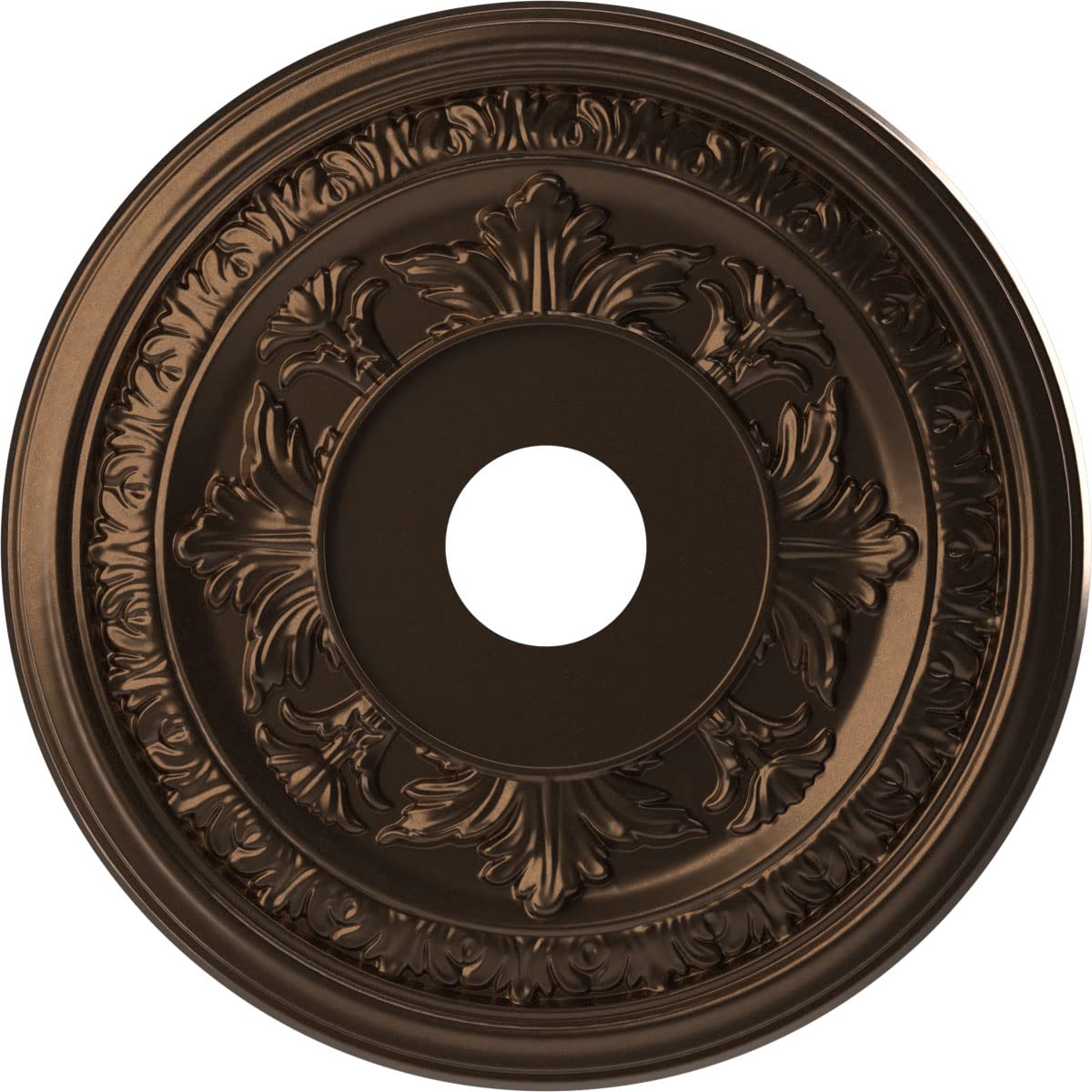 Ekena Millwork Cmp19Bacab Baltimore Thermoformed Pvc Ceiling Medallion (Fits Canopies Up To 7 3/4), 19Od X 3 1/2Id X 1P, Metalli