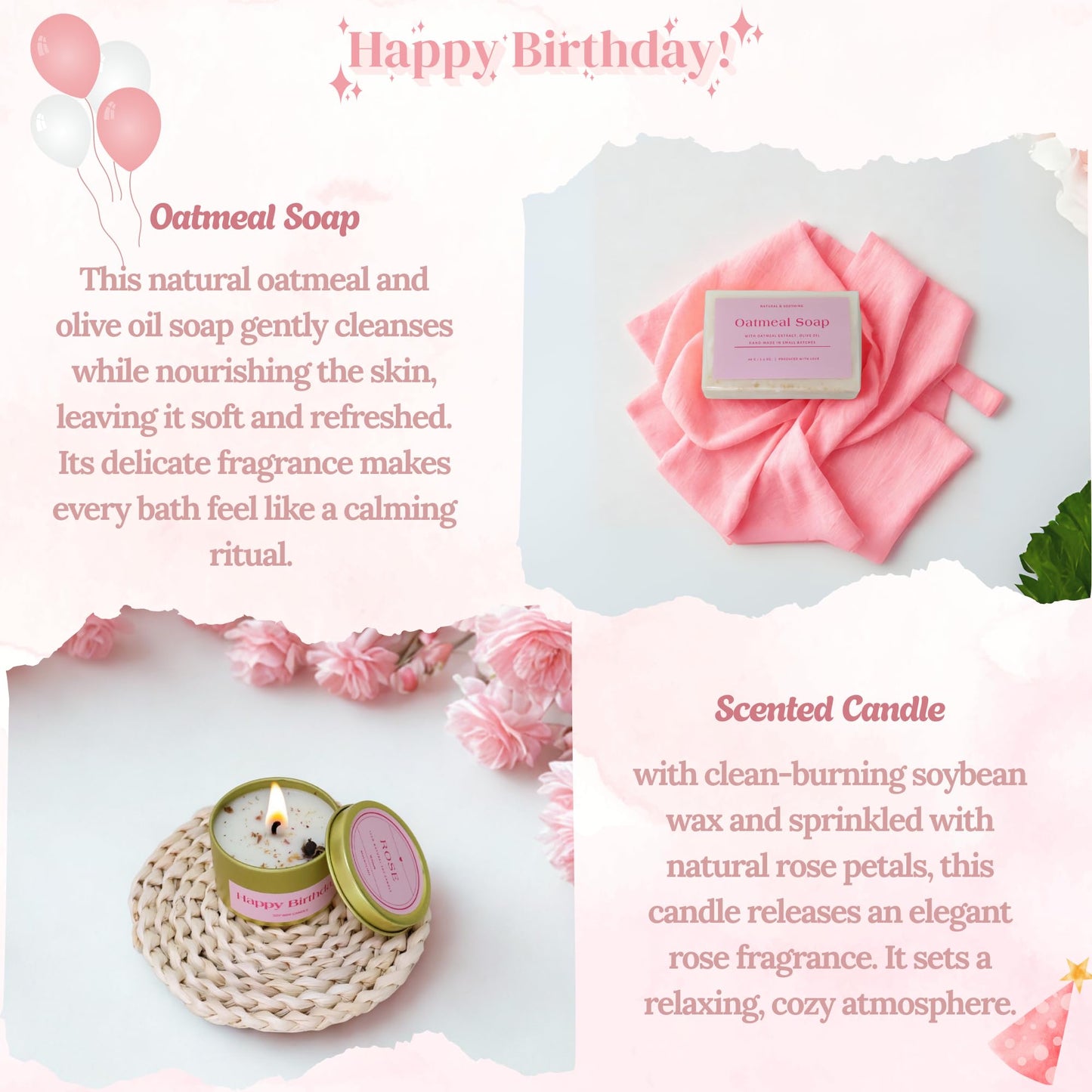 felinlova Birthday Gifts for Women - Best Friend Birthday Gifts for Women, Teen Girls, Happy Birthday Gift Basket for Sister, Cute Pink Gifts for Women, Friendship Gift Ideas for Her