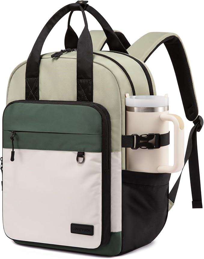 LOVEVOOK Laptop Backpack for Women, 15.6 Inch Computer Backpack Purse, Casual Daypack Carry-On Personal Item Travel Bag, C...