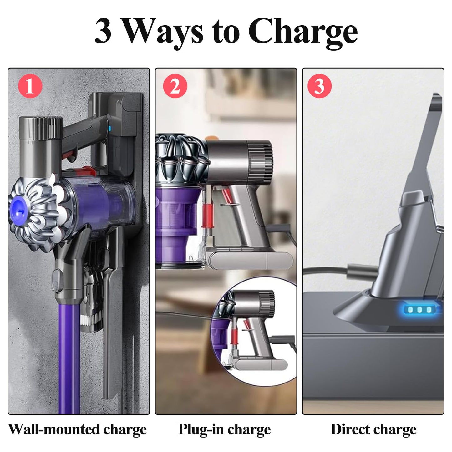 BOTKK Professional 21.6V Replacement for Dyson V8 Battery Replacement SV10 SV25, Compatible with Dyson V8 Animal Absolute Motorhead Fluffy Carbon Fiber Series Cordless Vacuum 215681
