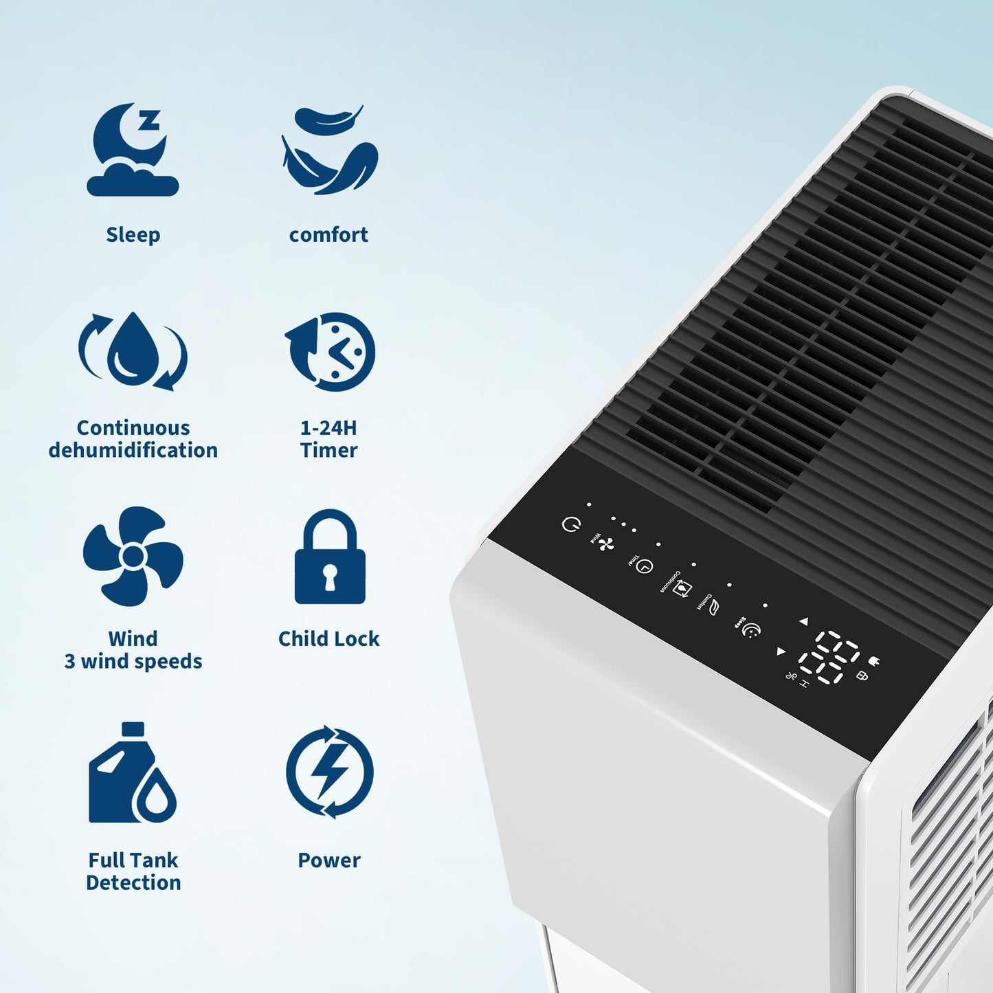 5500 Sq.ft Whole House Dehumidifier, 150 Pints Large Dehumidifier for Basement, Ultra Quiet, Continuous Drain Hose & 5.5L Water Tank, Auto Defrost, Smart Mode, 24H Timer for Bedroom,Office