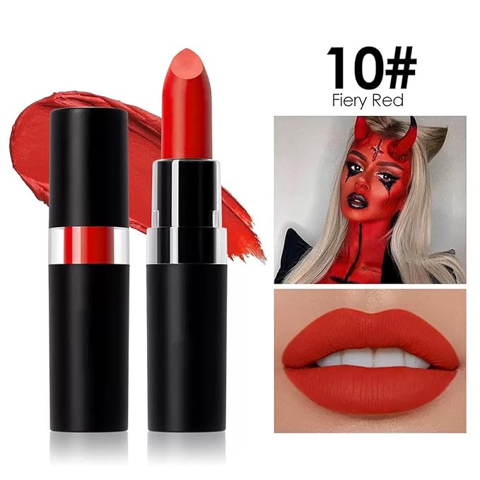 Red Body Paint Stick, Waterproof Face and Body Paint for Halloween Joker Zombie Vampire Skeleton Skull Special Effects Mime Makeup (10# Red)