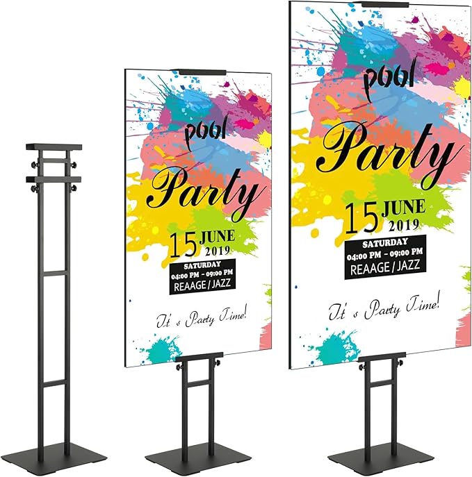 VEVOR Poster Stand, Adjustable Height Up to 75", Double-Sided Heavy Duty Pedestal Sign Holder, Floor Standing Sign Holder ...