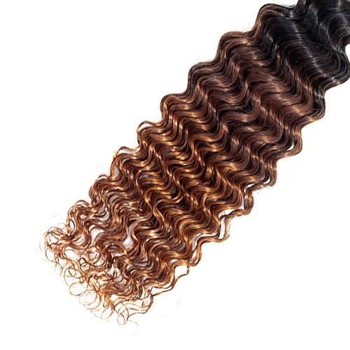 Habiliana Bundles Human Hair 20 22 24 Inch Omber Deep Wave Human Hair Bundles Natural Chocolate Brown T1B/4/30 11A Unprocessed Brazilian Virgin Quick Weave Hair Extensions for Black Women