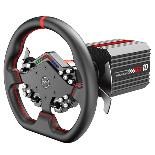 PXN VD10 + W DS R2 Racing Wheel Bundle - VD10 Direct Drive Base with W DS R2 Gaming Steering Wheel, 10Nm Force Feedback, Professional Servo Motor - Sim Racing Set for PC Windows