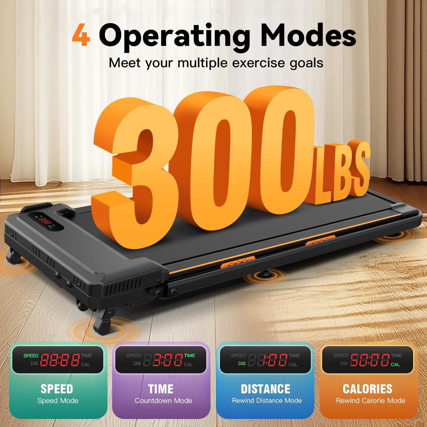 FUNMILY Folding Treadmill with Handles, Foldable Walking Pad Treadmill with Incline and Adjustable Handrails, 3 in 1 Under Desk Treadmills for Home 300 lb Capacity, Running Machine with Handle Bar