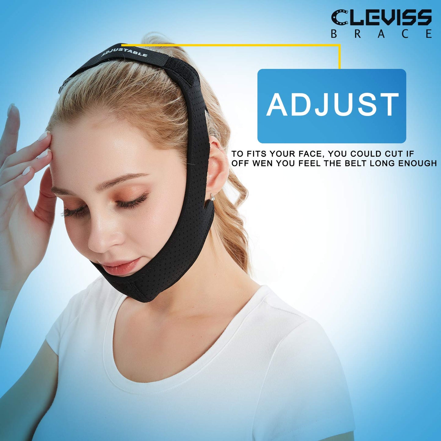 Adjustable Anti Snoring Chin Strap for CPAP Users - Breathable Snore Stopping Device Face Mask Bandage Keeping Mouth Closed - Chin Strap for Snoring for Men and Women (Pink)