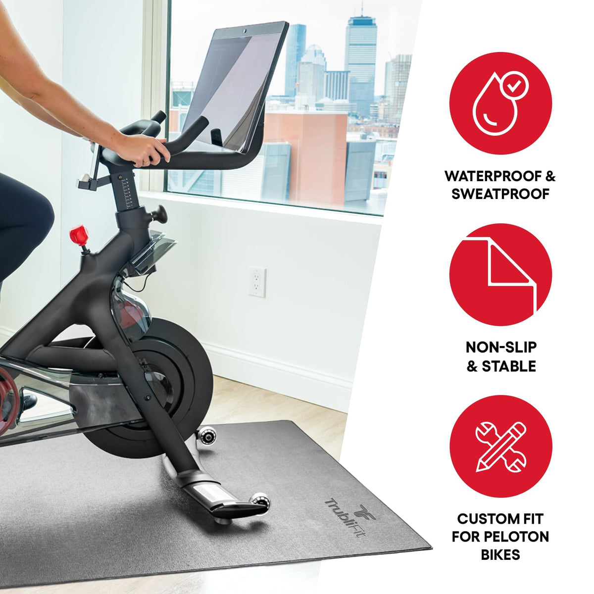 Bike Mat for Peloton Bike and Peloton Bike+, Exercise Bike Mat, Indoor Cycling Floor Mat, Waterproof Under Equipment Mat