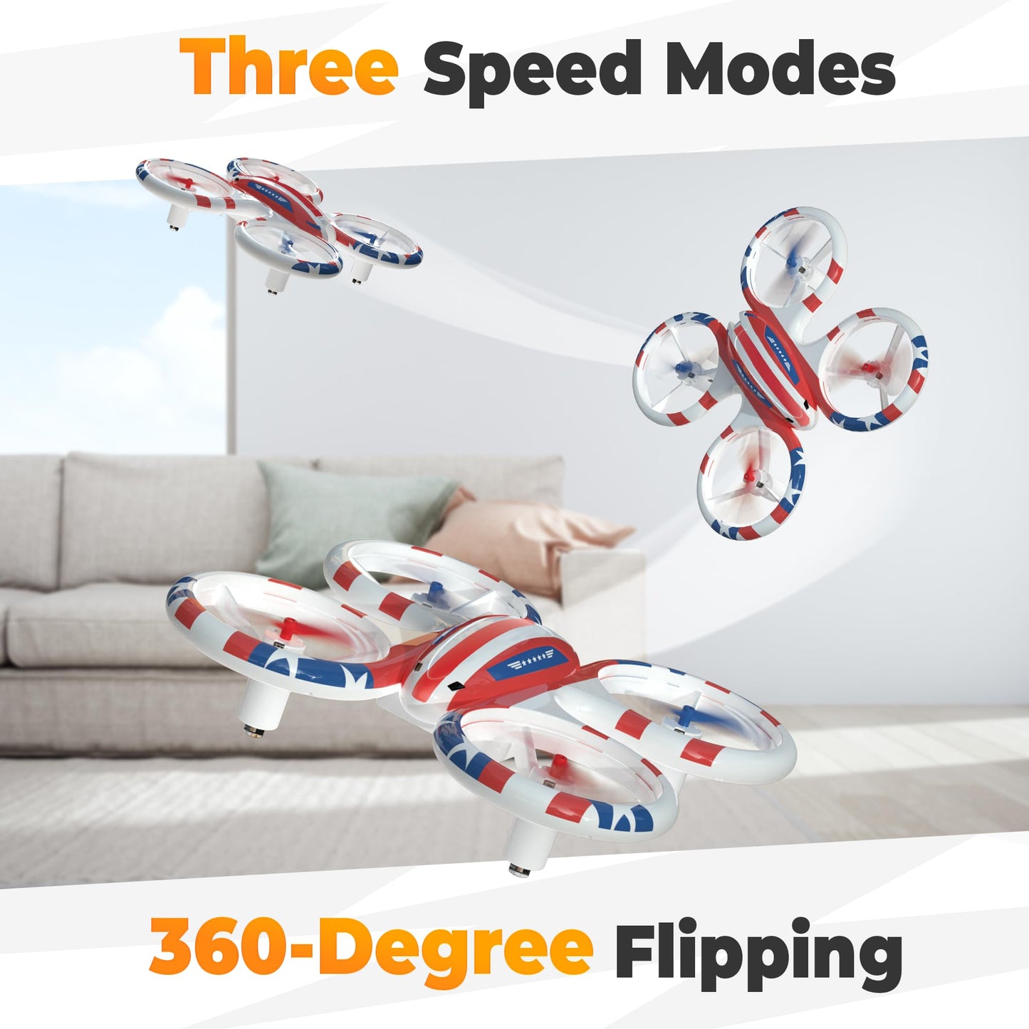 BEZGAR HQ051 Drone for Kids - RC Mini Drones Indoor LED Quadcopter with 3D Flip and Headless Mode, Full Protect Propeller for Beginners, 2 Batteries & Remote Control, Easy to fly Boy Girls Adults Gift