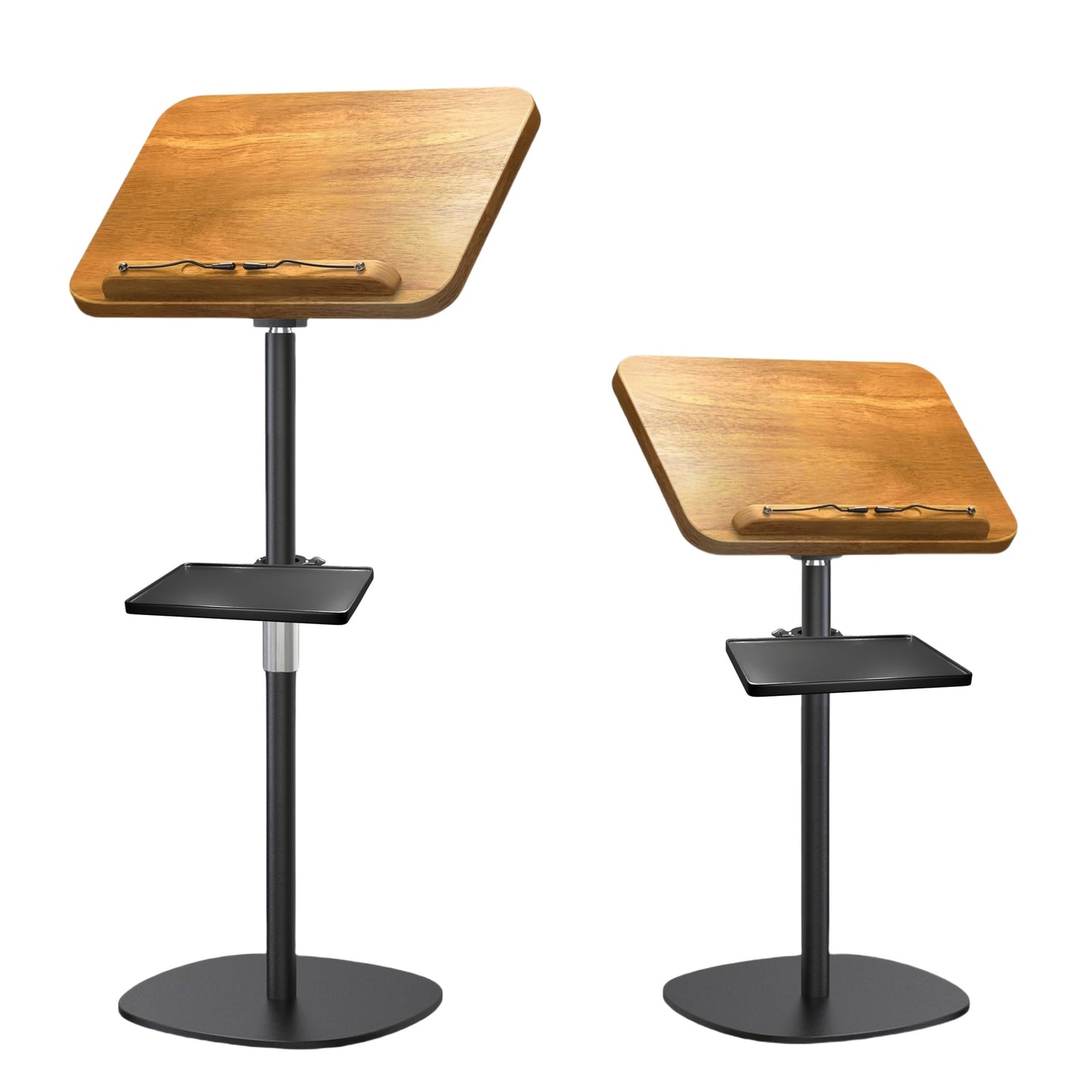 Namon Heavy-Duty Music Stand For Floor, Small Solid Wooden - 15  10 In, Adjustable Height (16.5-51) & Angle (0-180), With Shee