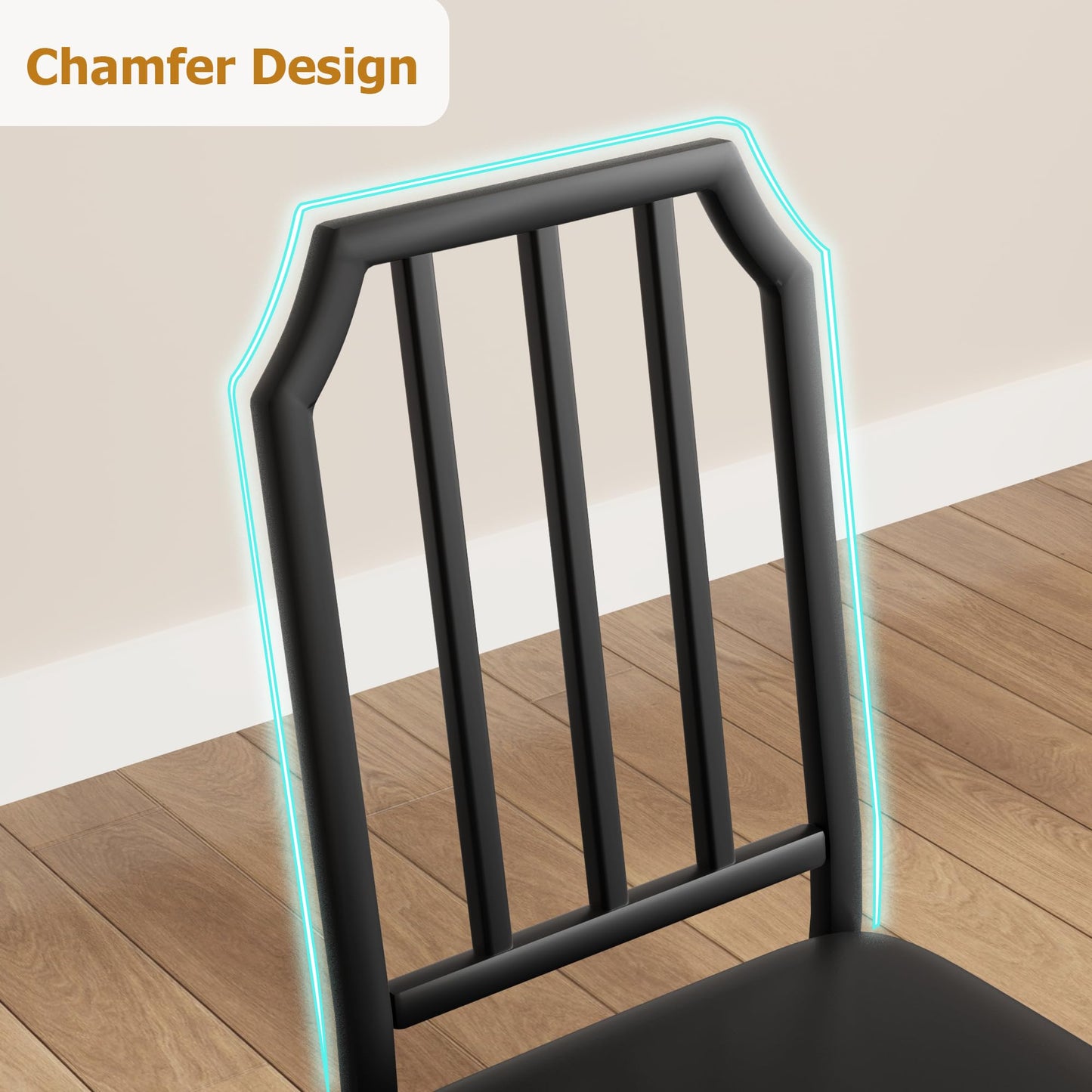 GAOMON Dining Table Set for 4, Kitchen Table and Chairs for 4 with with Chamfer Design, 5 Piece Dining Room Table Set with Cushion Seats for Small, Home Kitchen, Apartment-Rustic Brown