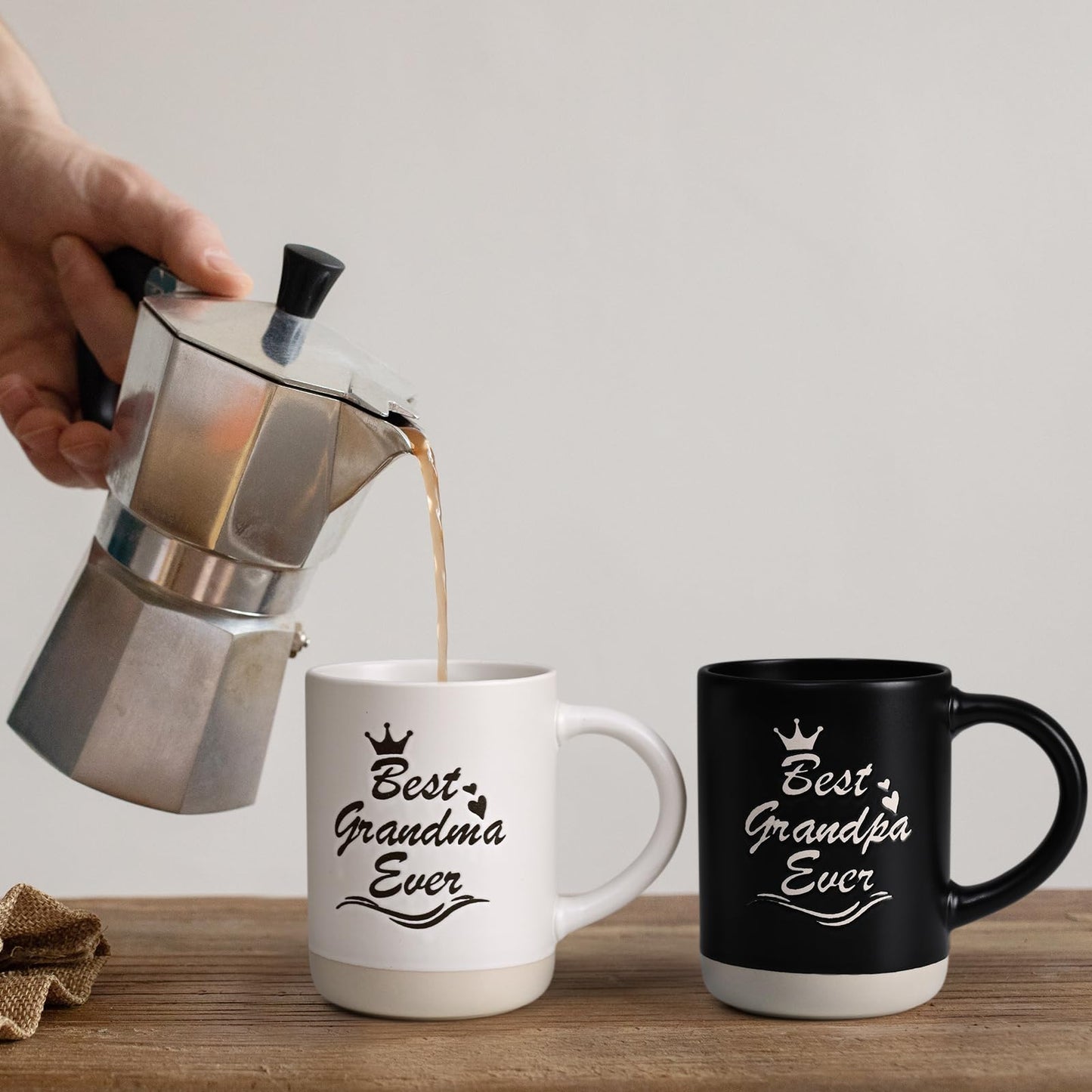 Cabtnca Best Grandma and Grandpa Mugs - Gifts for Grandparents From Grandkids, Christmas and Grandparents Day - 16 Oz
