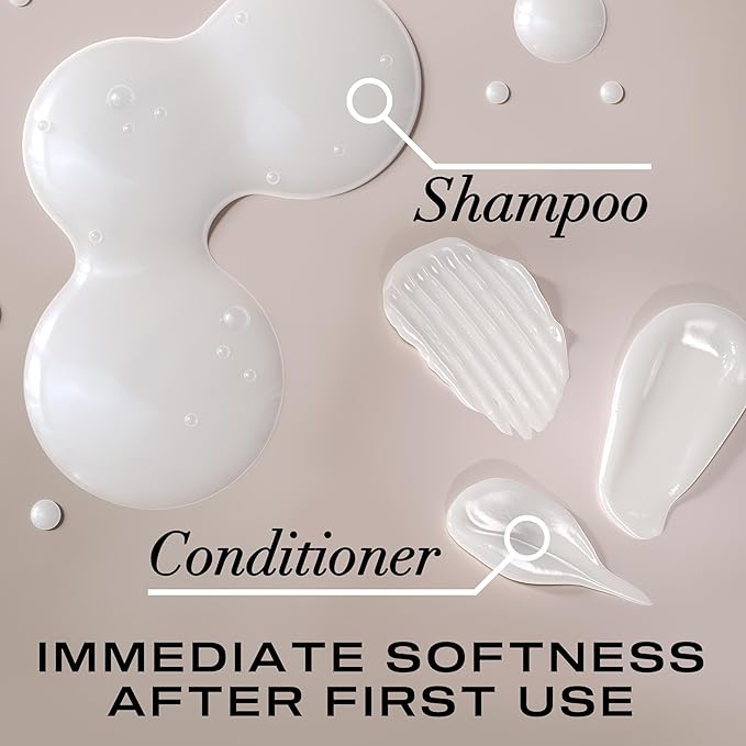 OGX Nourishing + Coconut Milk Sulfate Free Shampoo and Conditioner Set, Hydrates & Softens Hair, Lipi Pro Shield Technology, Creamy Coconut Milk White Peach & Shea Butter Scent, 2 Items, 2 x 13 fl oz