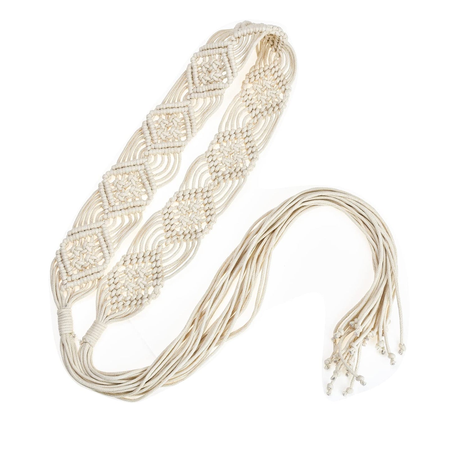 ILuvatar Women's tassel knotted belt metal wide belt women's Bohemian style rope braid waist butterfly decorative cross knotted manual belt