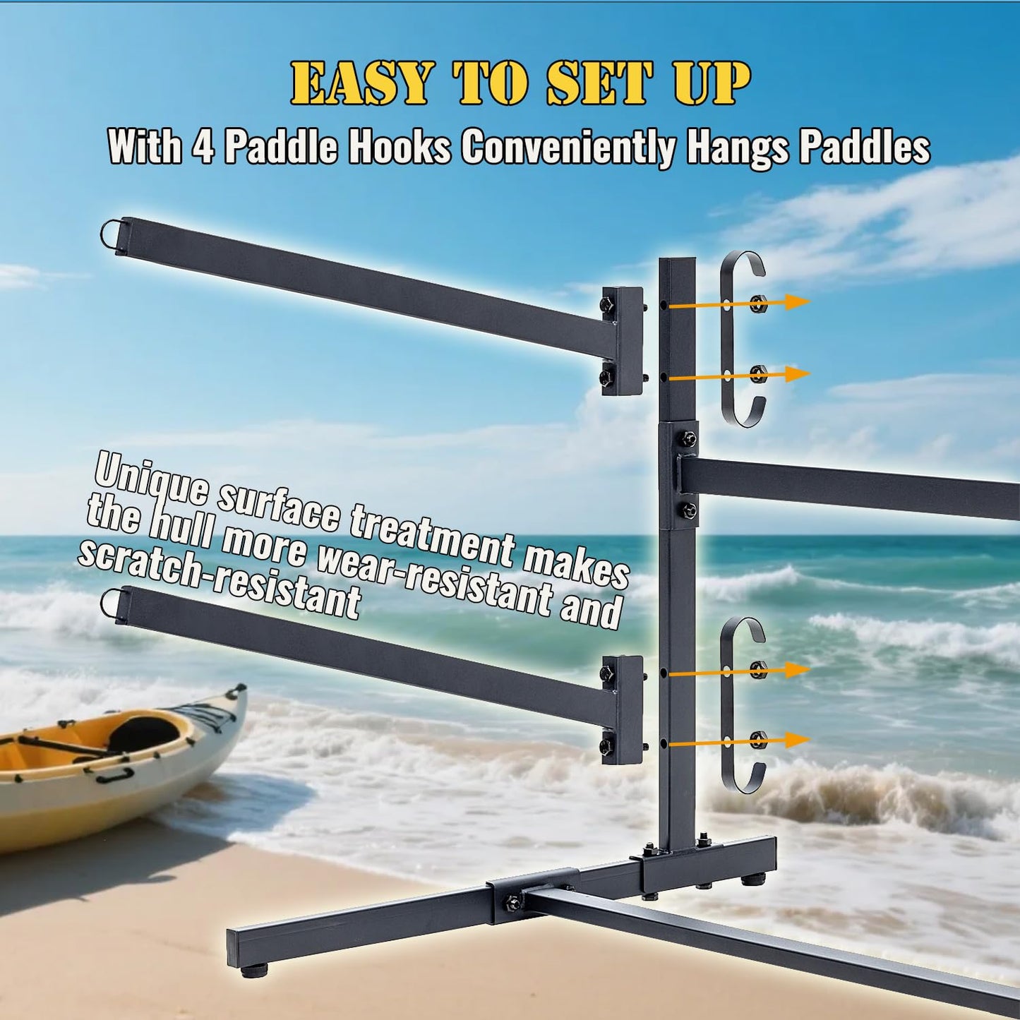 Asunrise Kayak Storage Rack, Heavy Duty Kayak Racks for Garage and Outdoor Storage, Storage Rack for Kayak, Canoe, Surfboard & Paddleboard-2 Levels
