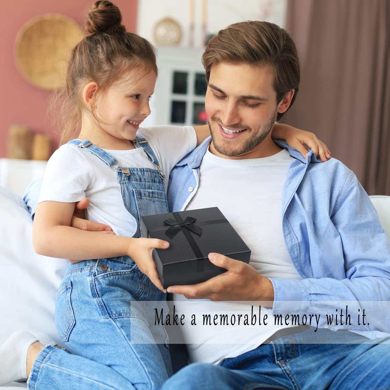 Black Gift Boxes with Lids, Set of 4 Nesting Presents Boxes for Gifts, Luxury Gift Wrap Boxes for Weddings, Birthdays, Anniversaris and All Gift Giving Occasions