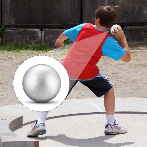 Silipull 2 Pcs Spring Sports Iron Shot Put Outdoor Shot Put Balls Silver Cast Iron Shotput Weight Balls for High School Track and Field Competition Practice(Silver,12 Lbs)
