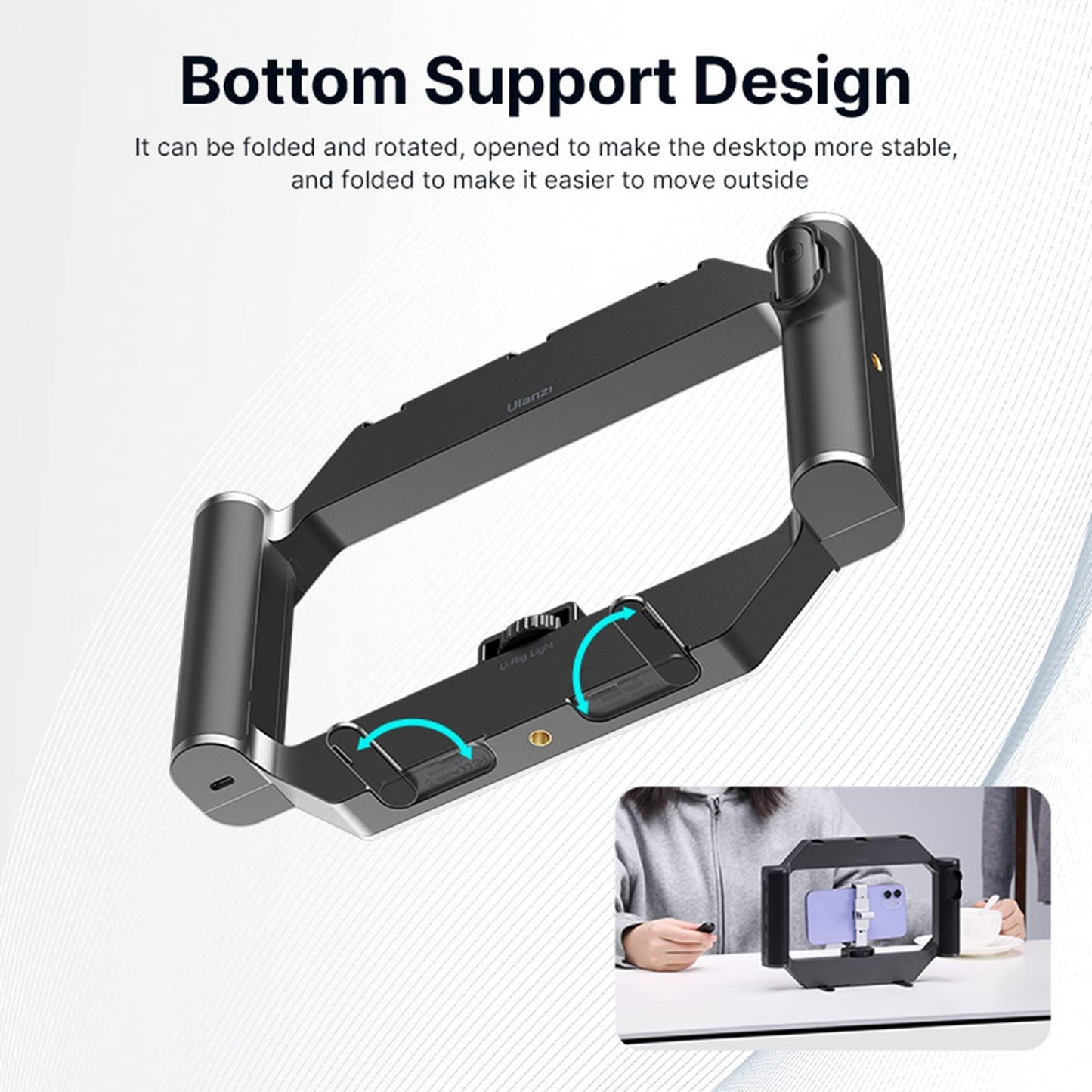 Ulanzi Smartphone Video Rig W Light And Remote Control For Videomaker Filming Maker Video Grapher, U-Rig Light Handheld Square R