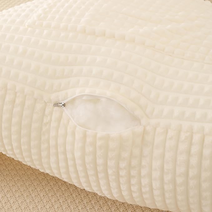 PAJEO Reading Pillow for Sitting in Bed, Large Backrest Reading Pillow with Arm Rest,Back-Rest Support Cushion for Sit Up on Couch, Sofa, and Floor, Dorm Essentials (Cream Flannel, Large(19"))