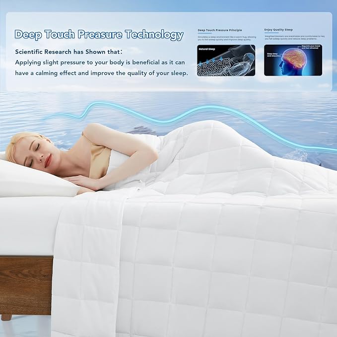 Topcee Weighted Blanket for Adults (20 lbs, 60" x 80") Queen Size Soft Cooling Heavy Blanket Sleeping, Apply to 190-210 lbs Body, Thick Breathable Blanket with Glass Bead, Easy Care