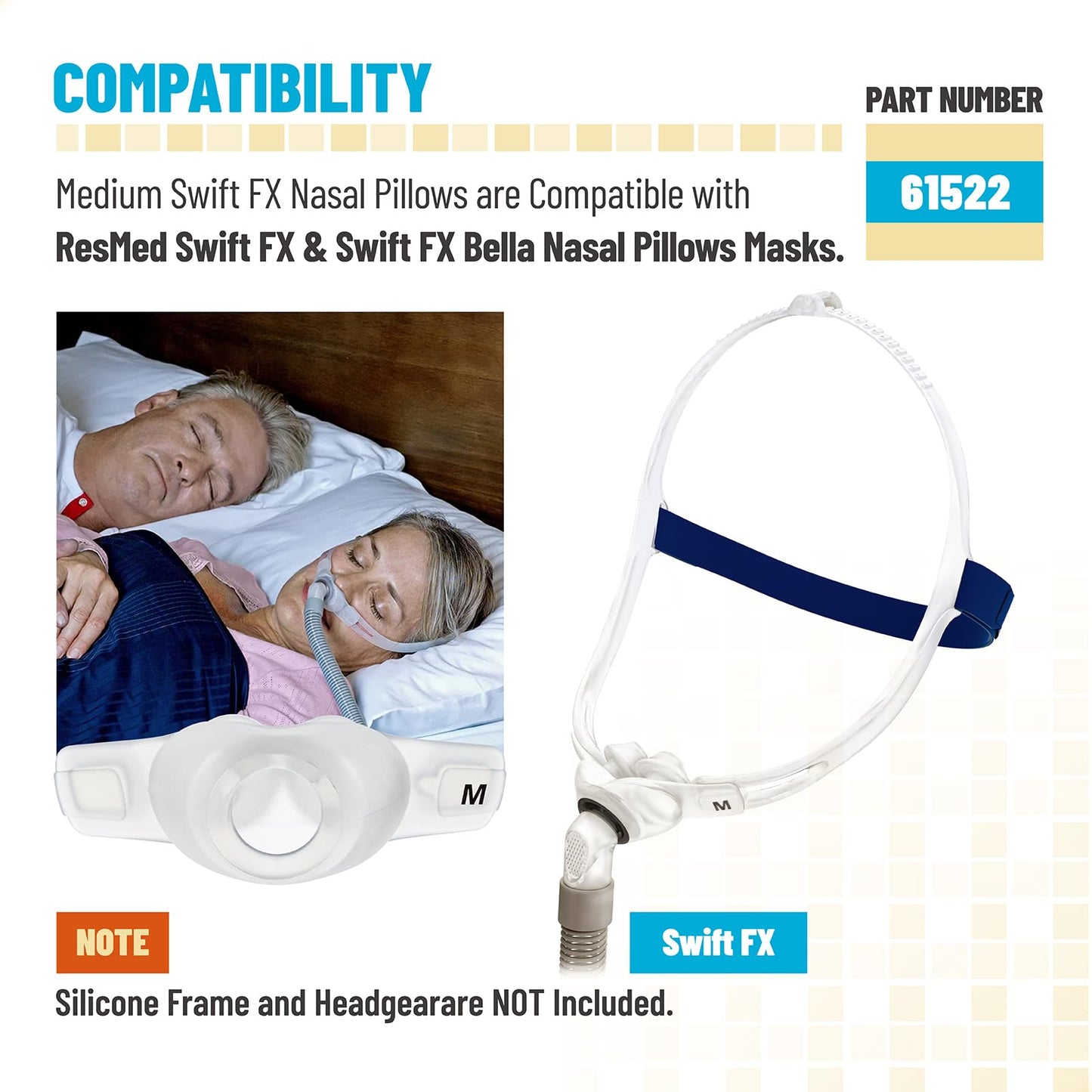 PalpitateC Medium Swift FX Nasal Pillow Cushion Replacement for ResMed Swift FX Nasal Pillow Mask, Replacement CPAP Silicone Dual-Wall Pillows Cushion - 1 Pack