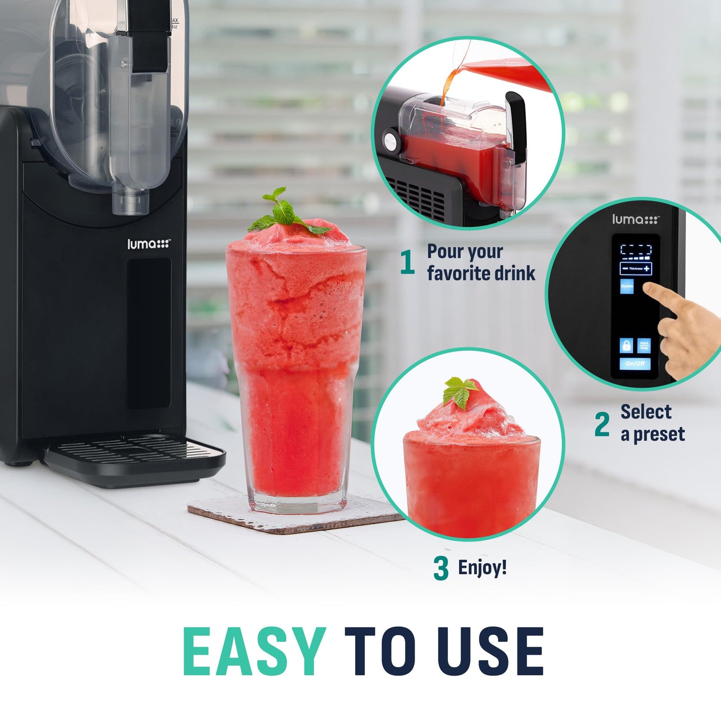 Luma® by Newair Slushie Machine for Home | 88 Oz Frozen Drink Maker No Ice Needed | Dishwasher Safe Slushie Maker for Margaritas, Slushies & Frappés