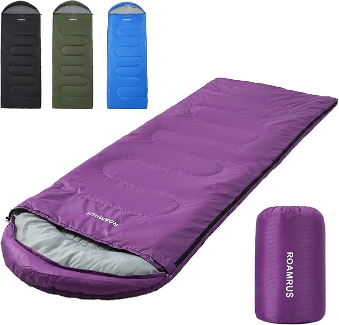 ROAMRUS 3 Seasons Sleeping Bags for Adults, Portable, Waterproof, Lightweight,with Storage Sack for Outdoor & Indoor, Hiki...