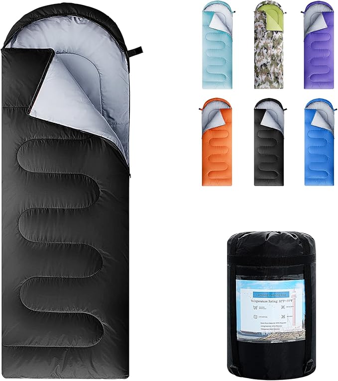 ORTHOMTEX Sleeping Bags for Adults,Kids & Girls-Warm & Cold Weather Lightweight Waterproof Sleeping Bag Backpack with Comp...