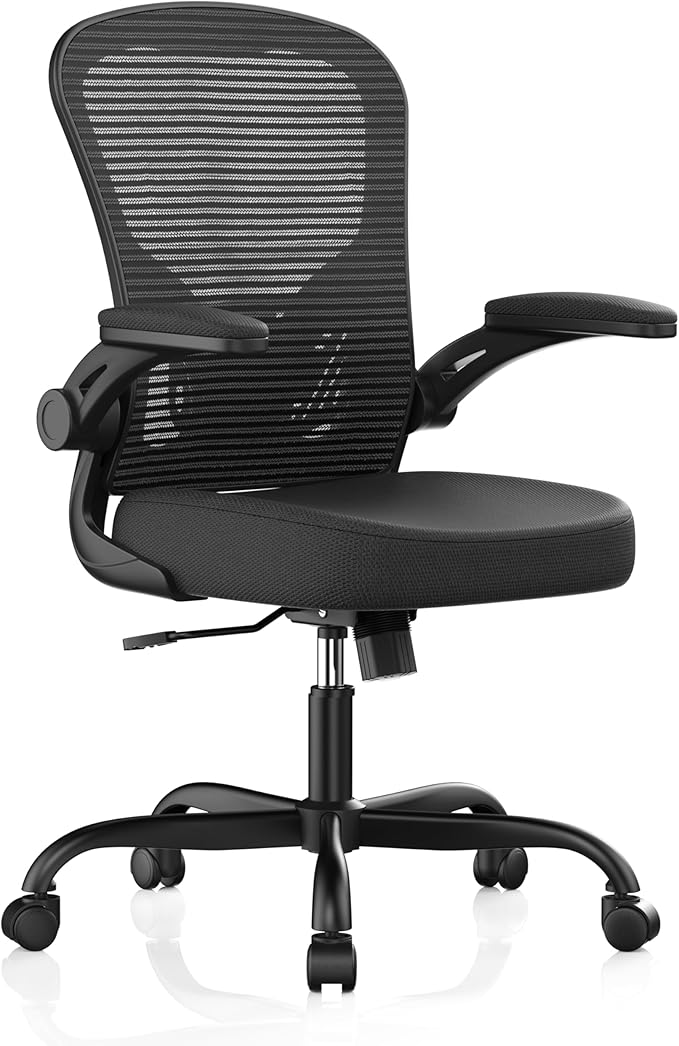 Office Chair, Ergonomic Desk Chairs 330LBS Capacity High Back Mesh Computer Chair with Flip-up Armrests, Comfy Work Chair ...