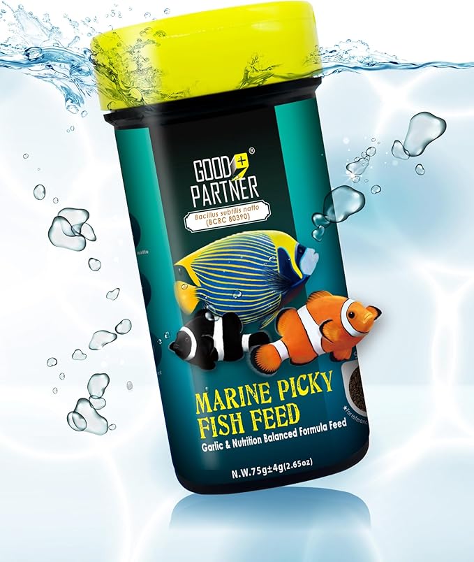 GOOD PARTNER Purify Series for Marine Fish Food, Saltwater Fish Sinking Pellets, Suitable for Clown Fish, All Natural Ingr...