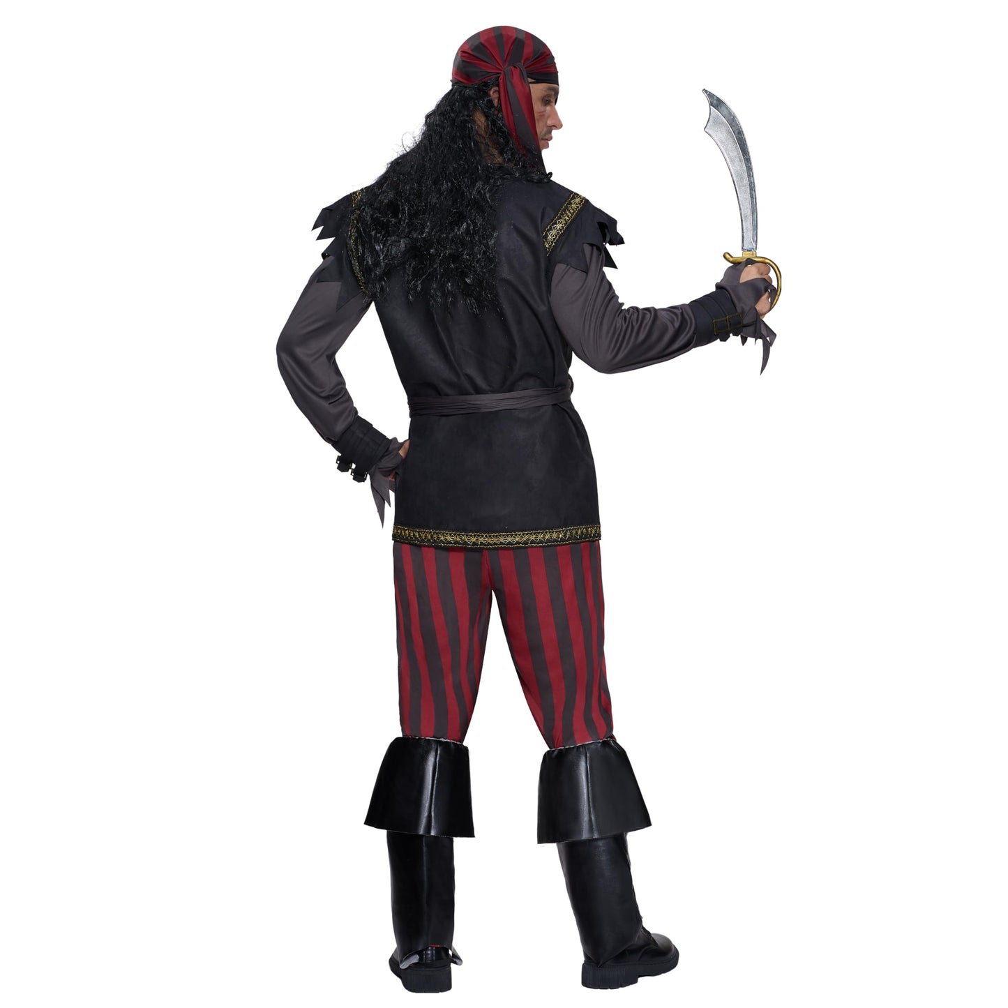 Spooktacular Creations Men Pirate Costume Ruthless Renegade Pirate Set with Boot Cover for Halloween Costume Cosplay Party -XL