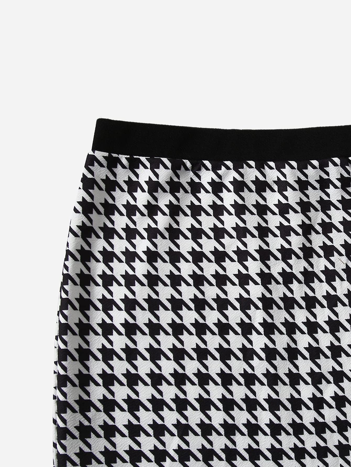 Milumia Girl's Two Piece Outfits Houndstooth Button Decor Crop Blazer Jacket and Skirt Sets Black and White 9 Years