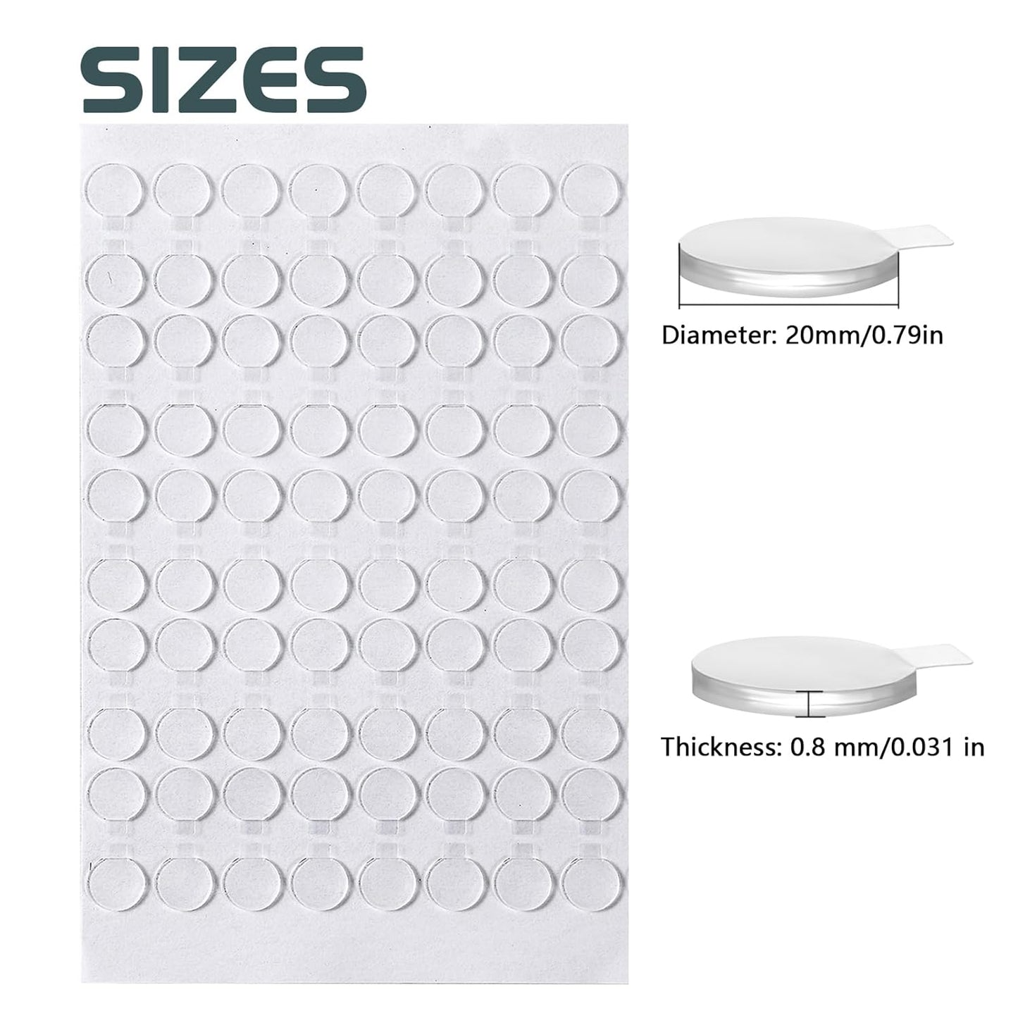 LMJIA Adhesive Stick dots Two-Sided Sided Mounting Putty Stick Tack for Wall Hanging Crafts Balloons Festival Party Decorations,Clean Removable(0.79""*0.79""-840)