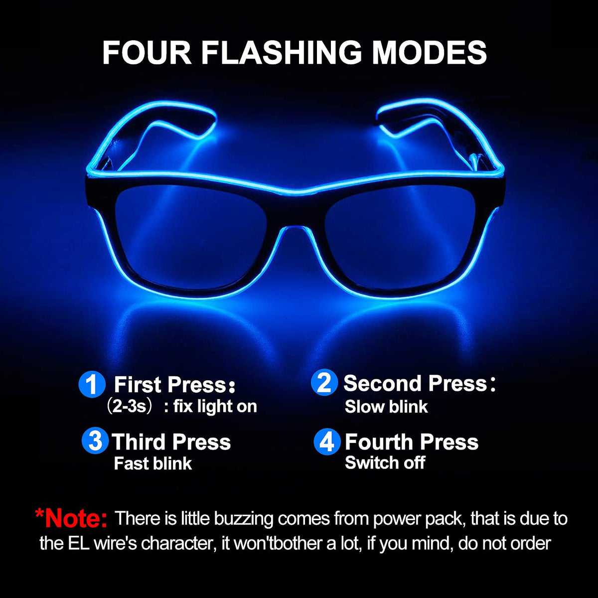 YouRfocus Wired LED Light up Glasses 3 Pack Glow in the Dark Neon Rave Glasses for Rave Party, EDM, Halloween, Christmas, Operated with Battery Power (Blue + Green + Pink)