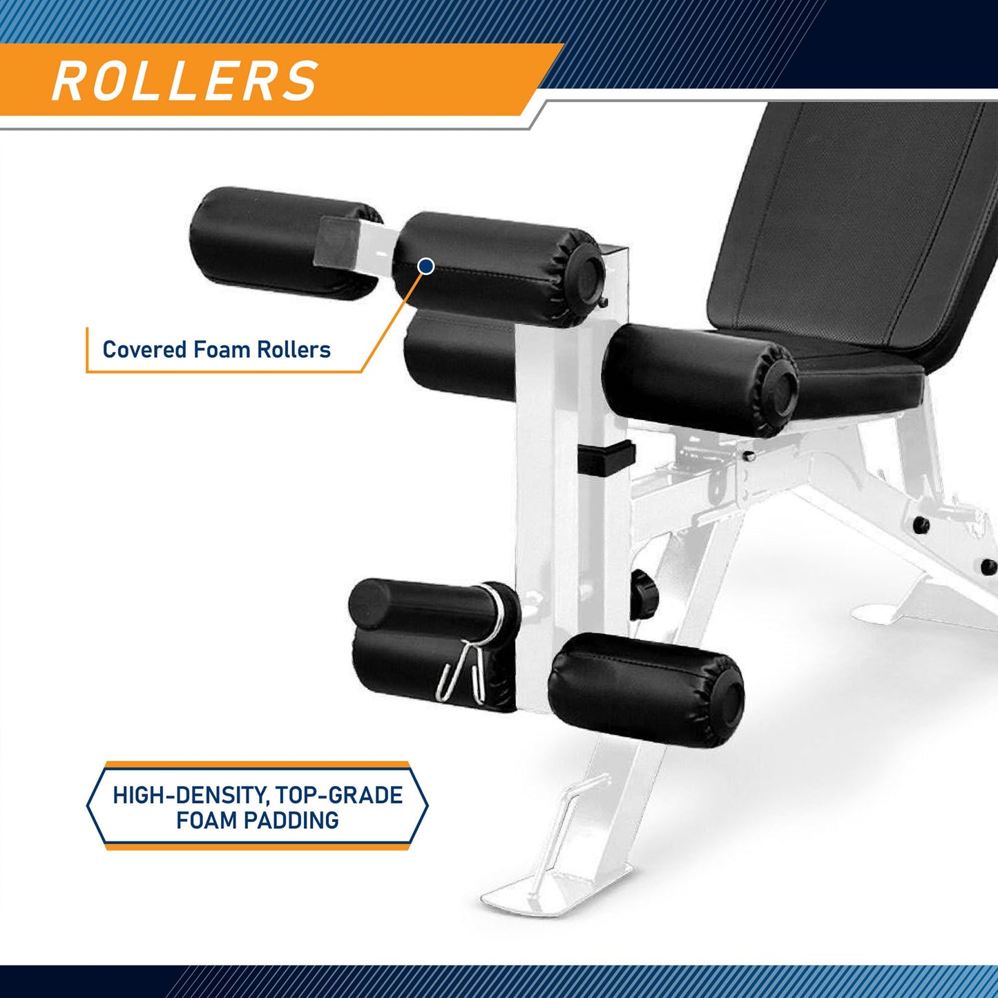 Marcy Foldable Full-Body Workout Bench with Adjustable 6-Position Backrest & Leg Extension - Compact Incline Decline Weight Bench Station for Home Gym Strength Training