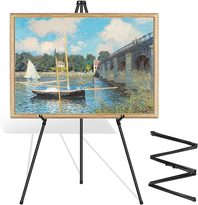 Thickened Easel Stand for Sign 65'' Metal Art Easels for Wedding, Portable Picture Stands for Display, Collapsible Floor E...