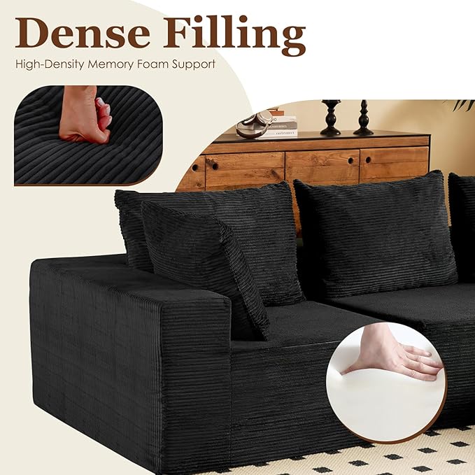 INGEROOM Modular Cloud with Deep Seat 108 inch (Black)