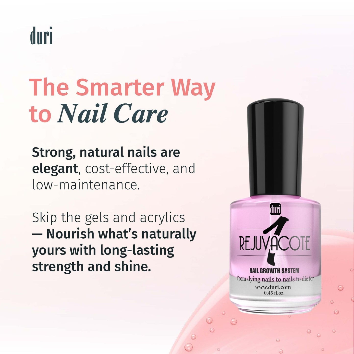 duri Rejuvacote 1 Nail Growth System - Maximum Strength | Nail Strengthener for Damaged Nails from Gel, Acrylic Manicure | Grow