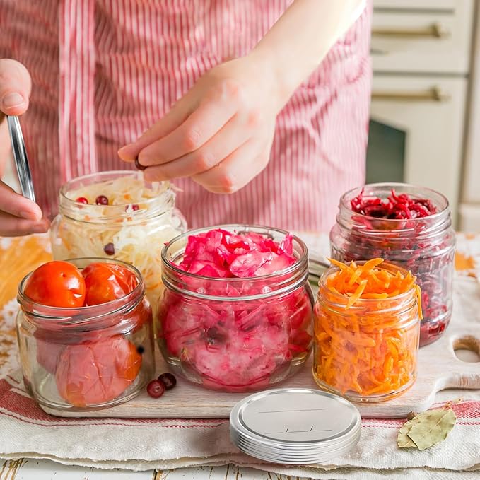 100 PCS Canning Lids Wide Mouth,3.42in Mouth Mason Jar Lids,Ball Jar with Lids with Leak proof Airtight Seal Rust Proof Split,Wide Mouth Mason Jars Food Grade,Canning Food