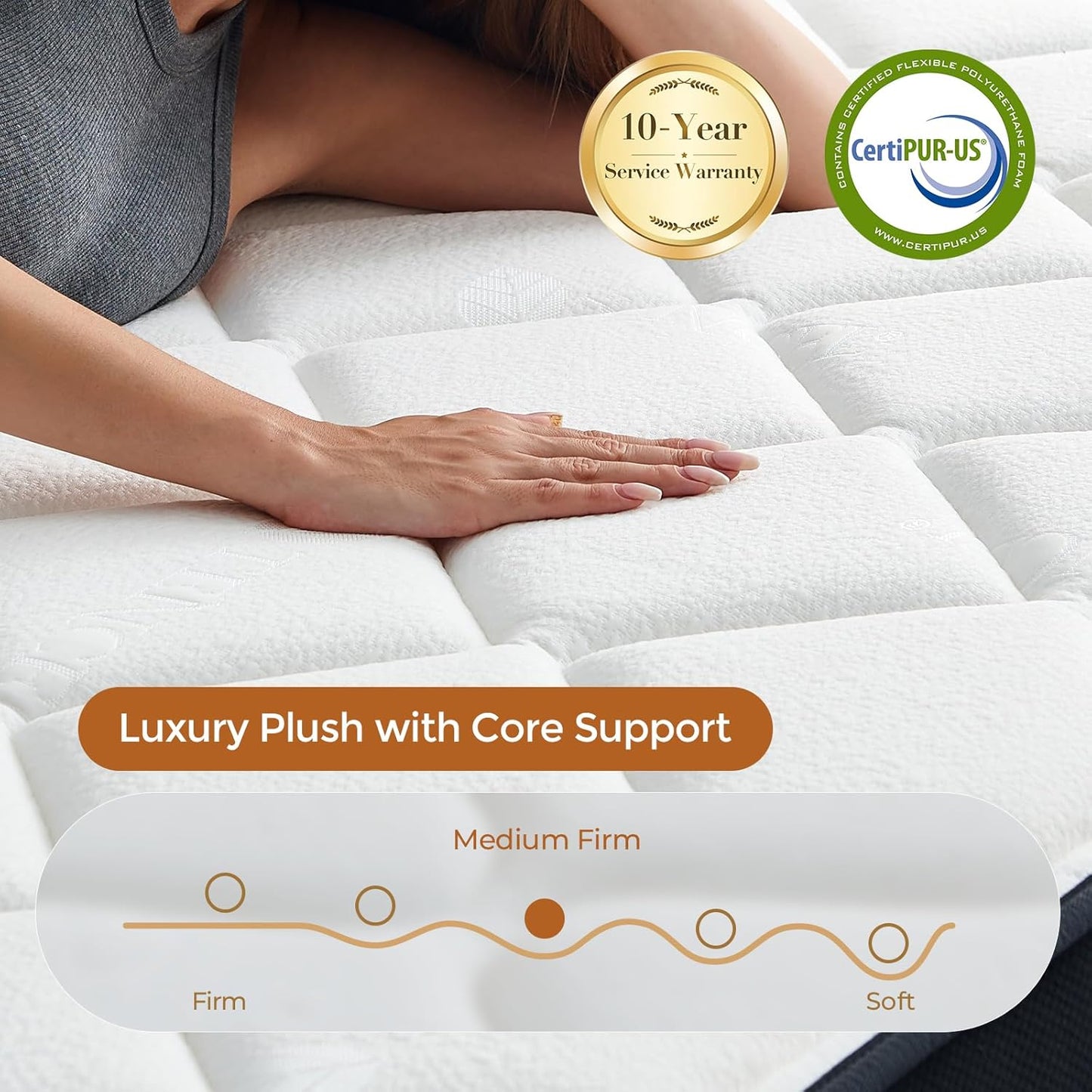 Full Size Mattress 12 Inch Hybrid Full Mattress in a Box, Memory Foam and Individual Pocket Springs for Pressure Relief, Medium Firm, CertiPUR-US Certified, Fiberglass-Free